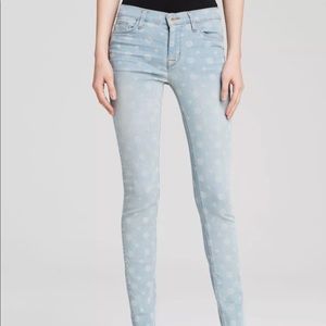 Hudson Light Blue Wash Cotton Polka Dot Nico jeans 28